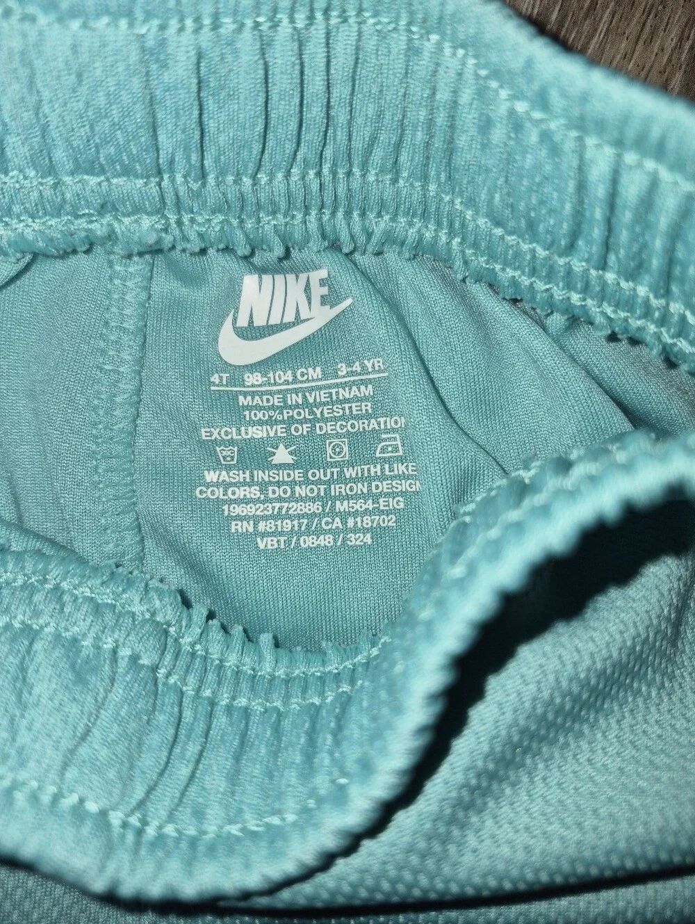 Nike White Tee & Teal Athletic Shorts Kids Matching Set - Picture 3 of 3
